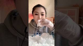 Flaky crunchy ice eating asmr