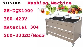 ZH-DQX1000 Restaurant Automatic Fruit Washing Machine Vegetable Washer Two Tanks