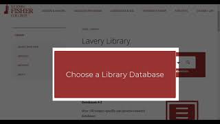 Lavery Library: Choose a Library Database