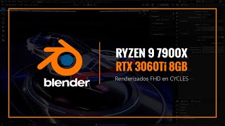 Render CYCLES Blender - Ryzen 9 7900X, RTX 3060Ti 8GB