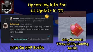 TD News | Info For The 1.2 Update And April Fools Update | Part 2 #roblox