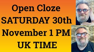 Livestream English Class for C2 and C1 - Open Cloze SATURDAY 30th November 1 PM UK TIME