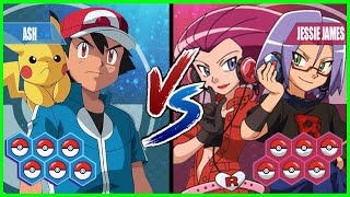 Pokemon Battle Pedia: Kalos Ash Vs Jessie and James (Team Rocket)