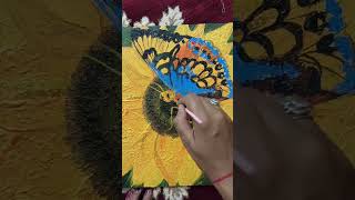 Butterfly on Sunflower #acrylicpainting #artwork #shorts