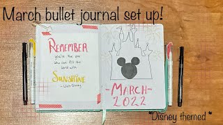 March bullet journal set up || Disney bullet journal theme!