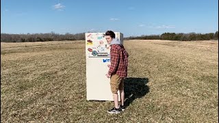 We shoot a Bowling Ball Cannon at a Refrigerator.