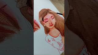 Marathi girl watercolor painting #shorts #nandkishorgiramart #marathimulgi #viral