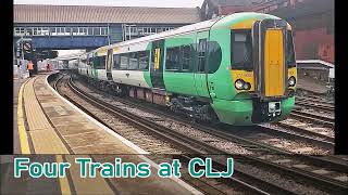 RD24988vid. 4 Trains at CLJ.