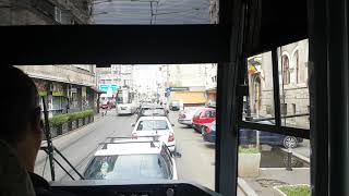 Bucharest tram #21 front view (Piața Sfânta Vineri - Obor)