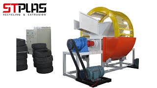 tire shredder double shaft shredding machine for recycle rubber tyre