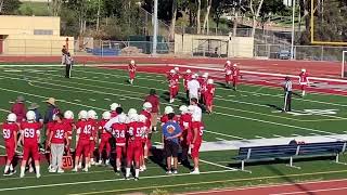 8/29/24 Gabe playing football.  Scripps Ranch football freshmen