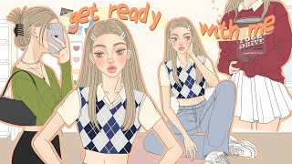 GRWM / 겟레디윗미 / 미국 십대 학교 갈 준비 같이해요 / 메이크업&옷입히기 애니메이션/ GET READY WITH ME / MAKE UP LOOKBOOK ANIMATION