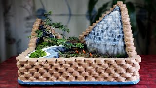 Wow! Amazing Ideas with Cement - How to Make Wonderful Mini Waterfall For Your House