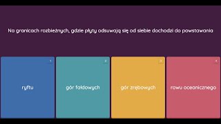 GEO. Tektonika płyt litosfery z wykorzystaniem aplikacji Quizizz