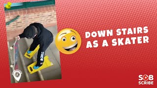 😎 Down Stairs As A Skater | Skateboard | Skateboarding Tricks | Skate 🔥 ADVENTURES FEVER #shorts