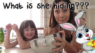 Hiding vegetables and making a cake with the twins (Easter Bunny cake)