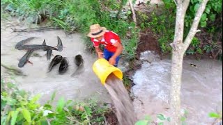 Net Fishing at pailin Province - Khmer Cast Net Fishing -Cambodia Traditional Fishing ( Part 89)