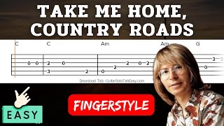 Take Me Home, Country Roads (John Denver) - Fingerstyle Guitar Tab Easy