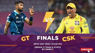 🔴Live CSK vs GT Dream11 Prediction|CHE vs GT Dream11 Team| IPL Final Dream11 Team Analysis #cskvsgt