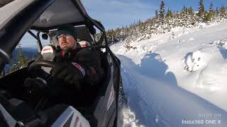 Xp1000 RZR chewing up mountain snow