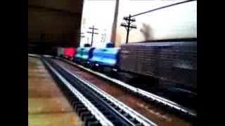 Marx ~ O Gauge ~ 14 Car Highballing Freight Train (Stock Footage)