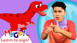 Learn Sign Language with Morphle! | Dinosaurs & the Magic Time Machine | MyGo! | ASL for Kids