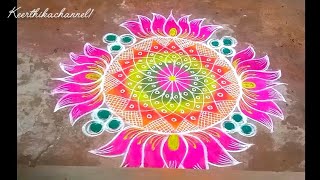 தீபாவளி ஸ்பெஷல் ஈசியான அழகான தாமரை ரங்கோலி கோலம் 🌺 simple and easy festival rangoli designs #shorts