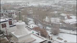 season first snowfall at Leh Ladakh 📍beauty of Ladakh