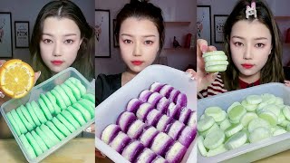 ASMR ICE EATING - MUKBANG COLORED SOFT ICE EATING CRUNCHY SOUNDS