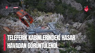 Antalya Teleferik Kazasının Ardından Enkazın Havadan Görüntüleri