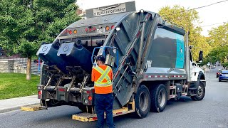 International Chagnon Sprinter Rear Loader Garbage Truck on the Night Route