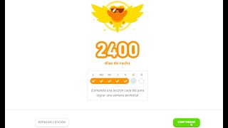 2400 Días de Racha - Duolingo - Portugués, Alemán, Esperanto, Sueco, Guaraní, Catalán y Ruso