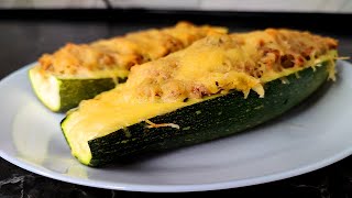 Фаршировані КАБАЧКИ човники. Смачна страва з кабачків. Stuffed Zucchini Boats