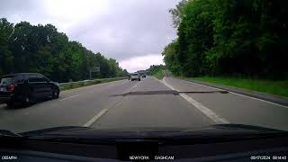 Cyber truck - car doesnt stop for  stop sign - ny trooper goes after a speeder - viofo a139 pro