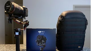 DJI RS2 PRO COMBO unboxing | Can it fit in your camera bag? | lowepro 450 & 350