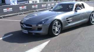 Mercedes-Benz SLS V8 AMG engine SOUND action, sport luxury car