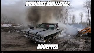 another year another burnout contest... 6.2 chevy vs ford