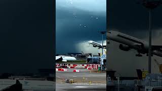 Dark Stormy Plane Taxi and Takeoff at Singapore Airport #travel #shorts