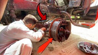 Hino Truck Stuck Tie Rod | How to Repair Tie Rod with small tools in local Pakistani truck workshop