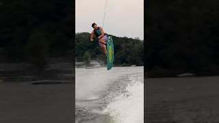 How to Jump the Wake on a Wakeboard!! #shorts #wake #wakeboarding #boat #tricks #summer #howto #jump