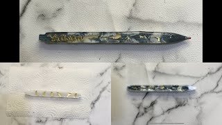 Resin pen idea - white, navy blue and gold