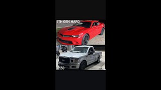 Cammed 5th Gen Camaro vs A10 FBO F150 (mods in desc)