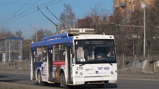 Поездка на троллейбусе Тролза Слобода по 9 маршруту в городе Рязань