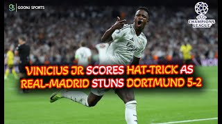 VINICIUS JR SCORES HAT-TRICK AS REAL-MADRID STUNS DORTMUND 5-2 | Goonj Sports