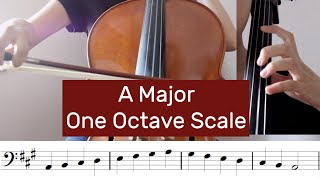 How to play A Major Scale on Cello (One Octave)