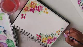 Border Painting Design | Art & Craft Ideas | Easy Tips for Watercolor Painting