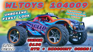 WLToys 104009 Unboxing and Teardown Maintenance Guide - Best RTR 1/10 RC Monster Truck Under $150