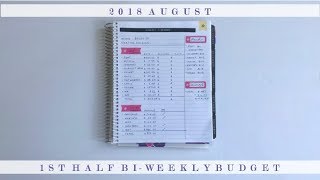 AUGUST 2018 BIWEEKLY BUDGET | 1st Half of August