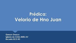 Homework Assignment | Escuela ECO #3 | Predica de Velorio