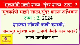 मुख्यमंत्री माझी शाळा सुंदर शाळा अभ‍ियान 2024 शाळेची नोंदणी कशी करावी, भाग अ मध्ये काय भरावे